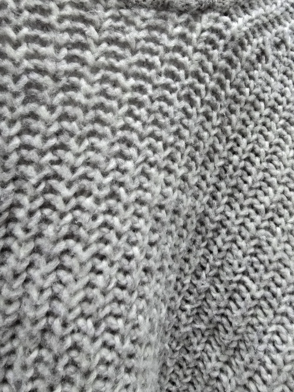 American Eagle Outfitters Light Gray Chunky Knit Crewneck Sweater - Picture 3 of 4